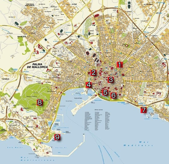 パルマでマヨルカ　観光マップ