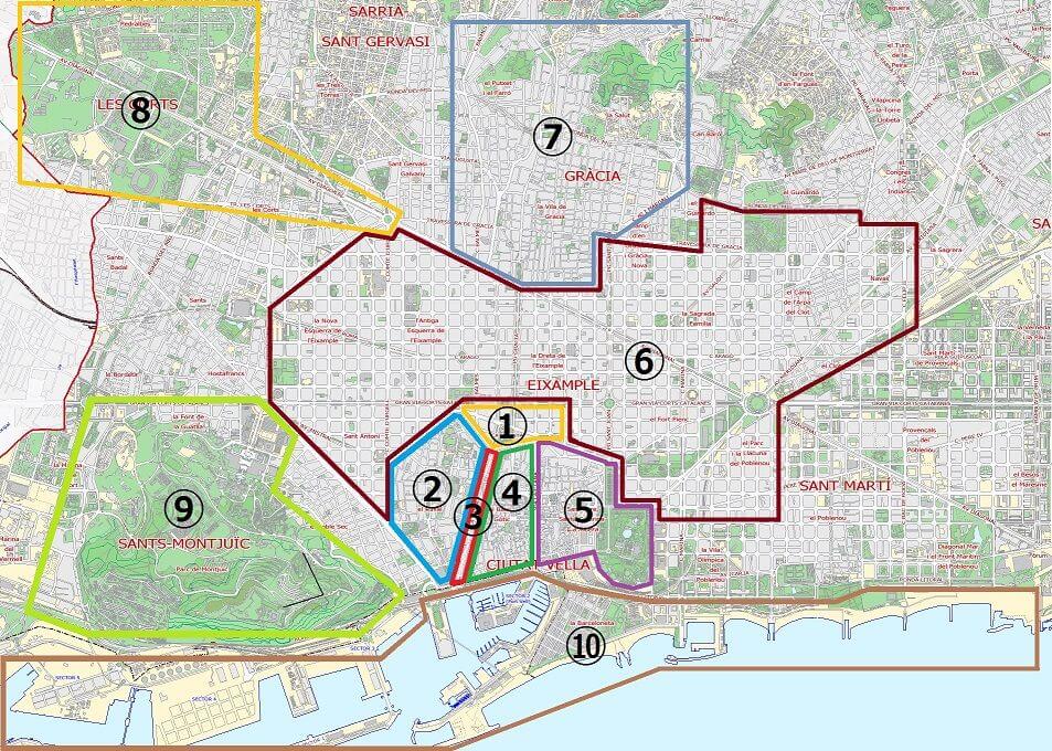 バルセロナ見どころ一覧 分かりやすい地図で街を把握する ２０２１年 バルセロナ観光 フリープランなら カタルーニャ観光