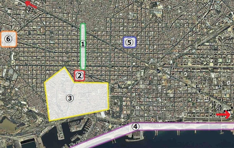 バルセロナ　ホテル地図　治安のいい地区
