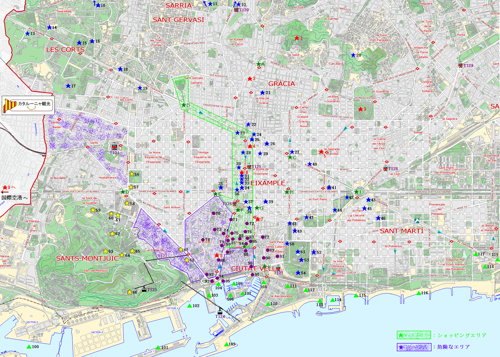 バルセロナ観光地図 分かりやすい日本語マップ 写真付き ２０２１年 バルセロナ観光 フリープランなら カタルーニャ観光