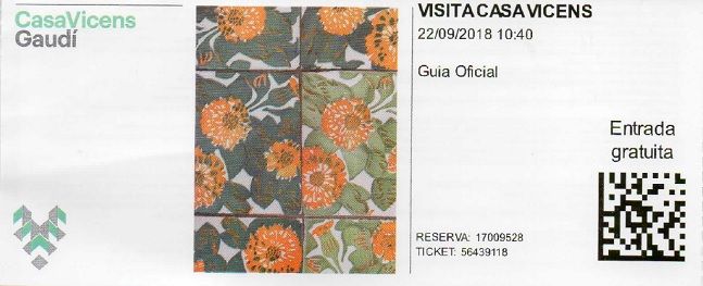 カサ・ビセンス　チケット