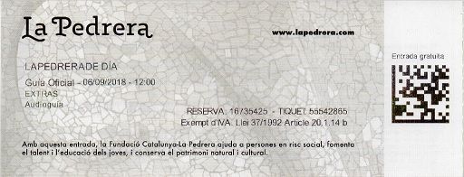 カサ・ミラ　チケット