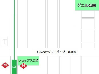 バルセロナ地下鉄　駅マップ