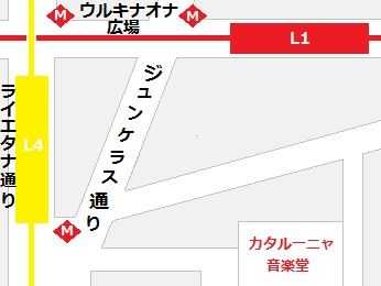 バルセロナ地下鉄　駅マップ