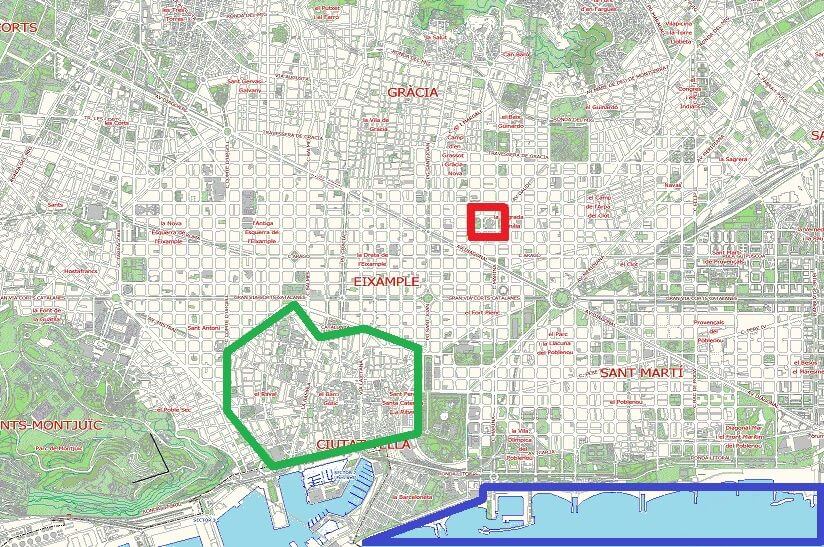 サグラダファミリア　位置