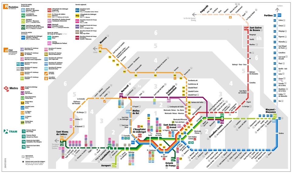 カタルーニャ　電車　ゾーン
