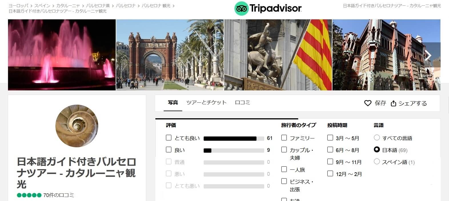 バルセロナガイド口コミ